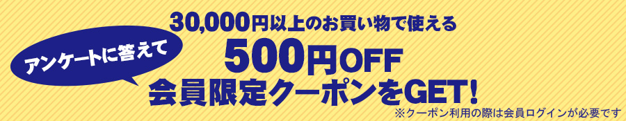 アンケートに答えて500円クーポン