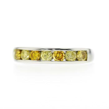 イエローダイヤモンド ハーフエタニティリング 0.772ct(Total