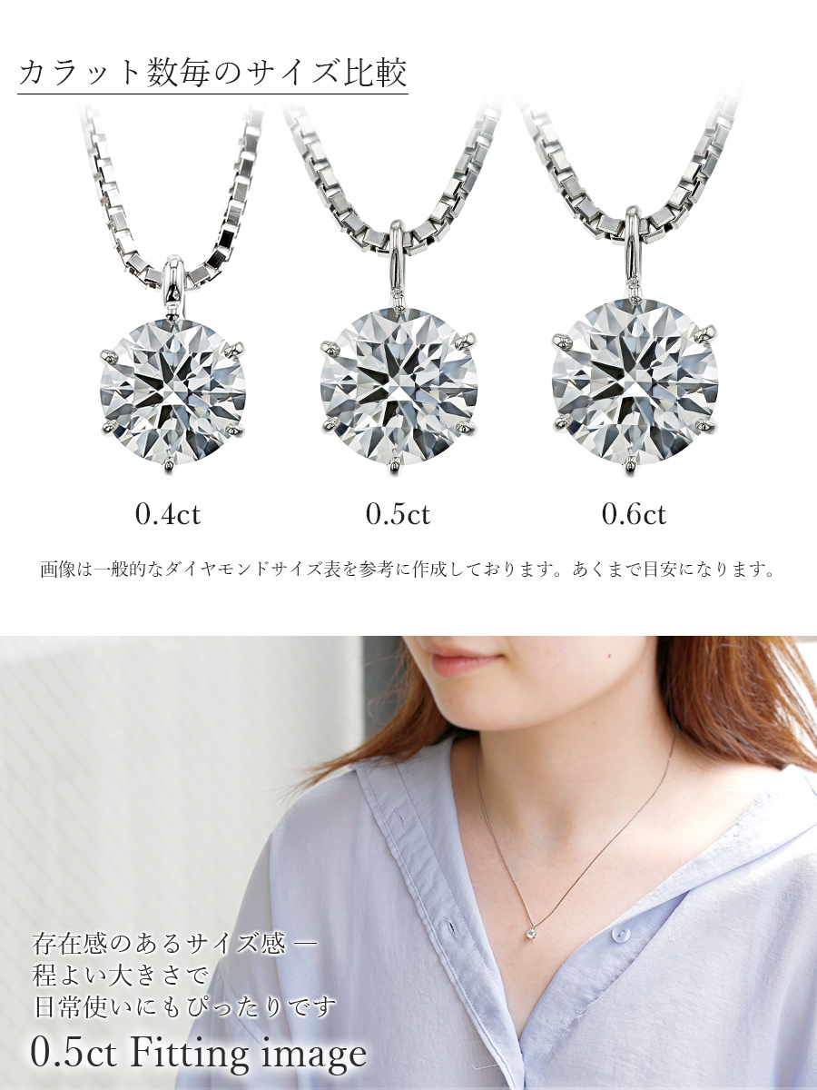 ダイヤモンド ネックレス K18 0.242ct E VVS2 3EX H&C