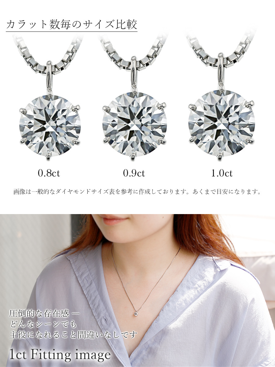 ダイヤモンド ネックレス 一粒 1.033ct J I1 GOOD プラチナ 中央宝石 