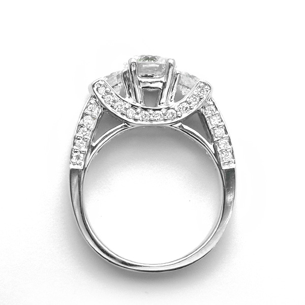 ダイヤモンド リング 1.118ct E SI2 GOOD 脇石0.325ct/0.343ct