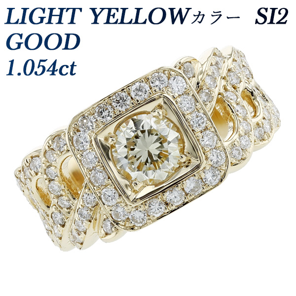 ダイヤモンド 喜平 メンズリング 1.054ct SI2-LIGHT YELLOW-GOOD 18金 
