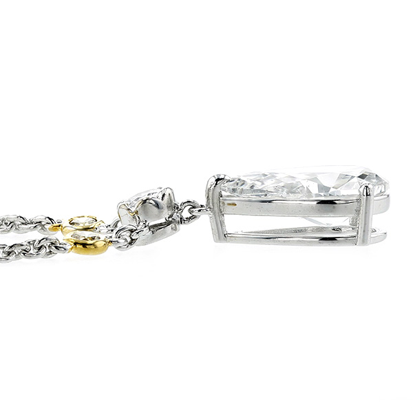ダイヤモンド ネックレス 2.101ct D SI2 ペアシェイプブリリアントカット メレダイヤ 1.25ct(Total) プラチナ/K18WG  中央宝石研究所 鑑定書付 【R】｜ダイヤモンドネックレス・ダイヤピアス【エメットジュリー】｜ダイヤモンド通販｜ダイヤモンドネックレス・ダイヤピアス  