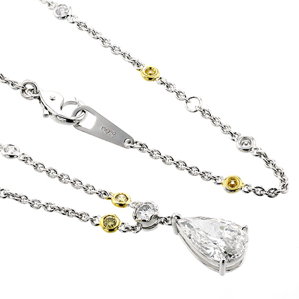 ダイヤモンド ネックレス 2.101ct D SI2 ペアシェイプ