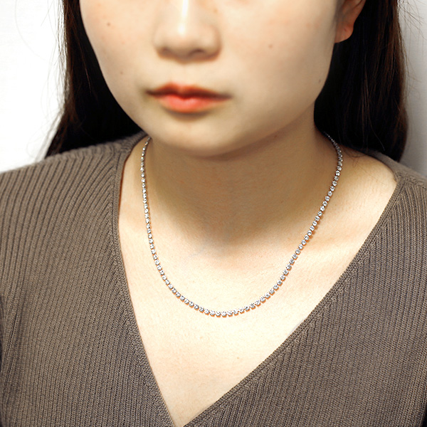 上質で快適 ダイヤモンド テニスネックレス 10.0ct(Total) I1-D～H-VG～GOOD アクセサリー