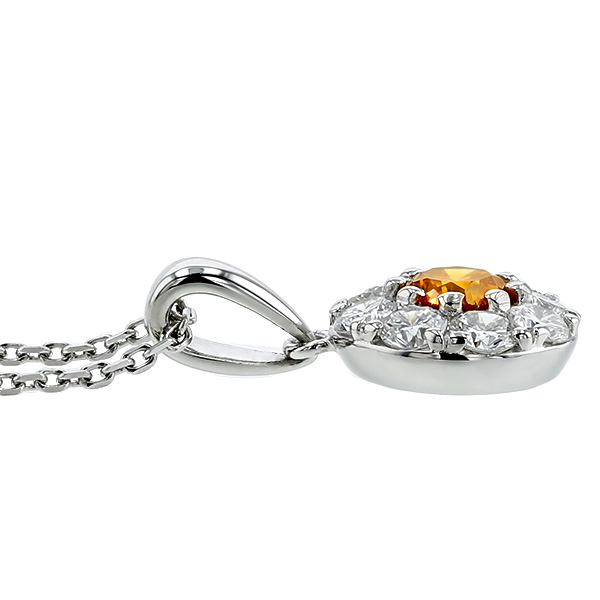オレンジダイヤモンド ネックレス 0.178ct I1-FANCY VIVID