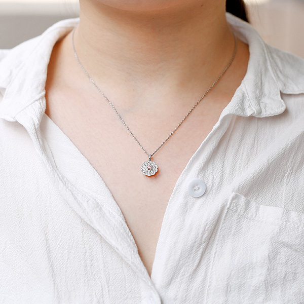 ピンクダイヤモンド ネックレス 0.127ct FANCY PURPLISH PINK