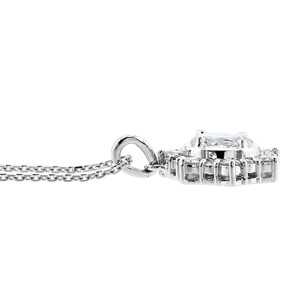 ダイヤモンド ネックレス 0.412ct D I1 オーバルブリリアントカット 脇 