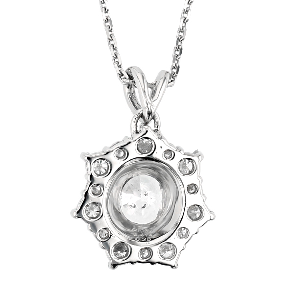 ダイヤモンド ネックレス 0.412ct D I1 オーバルブリリアントカット 脇 