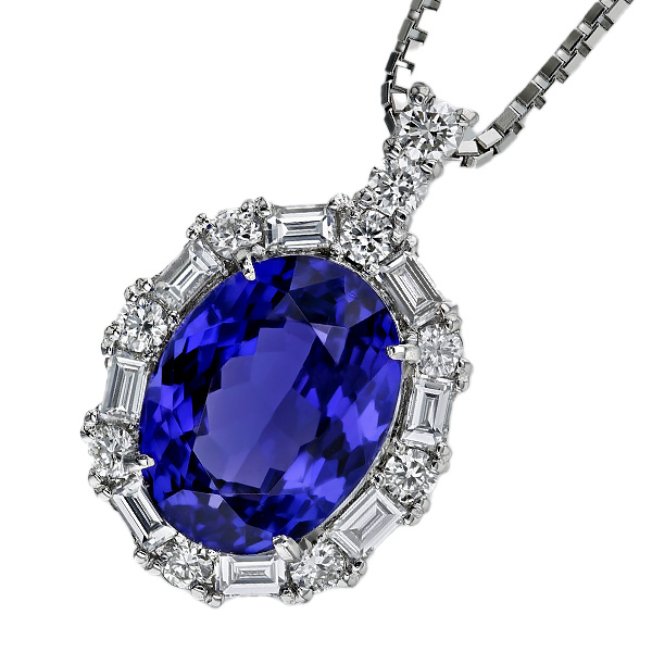 タンザナイトネックレス タンザナイト ネックレス 4.8ct プラチナ 第三者機関 鑑別書付 【R