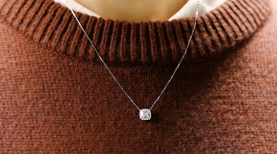 ダイヤモンド ネックレス 1ct D IF クッション モディファイド