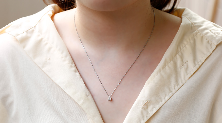 ダイヤモンド ネックレス 一粒 0.705ct VS1 F カットコーナード