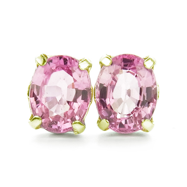 天然ピンクサファイア ピアス 0.80ct～(Total) オーバルミックス