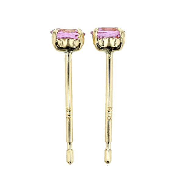 ピンクサファイア ピアス 0.2～0.3ct(Total) ラウンドカット 18