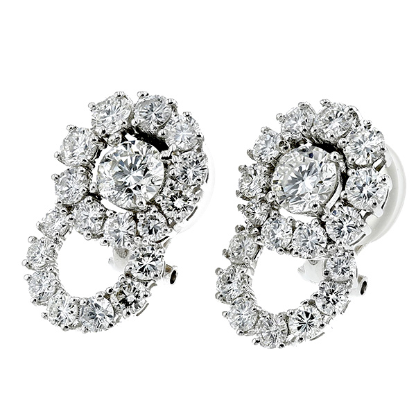超人気ブティック H 1.556ct(Total) ピアス ダイヤモンド SI2 K18WG/K14WG GOOD アクセサリー