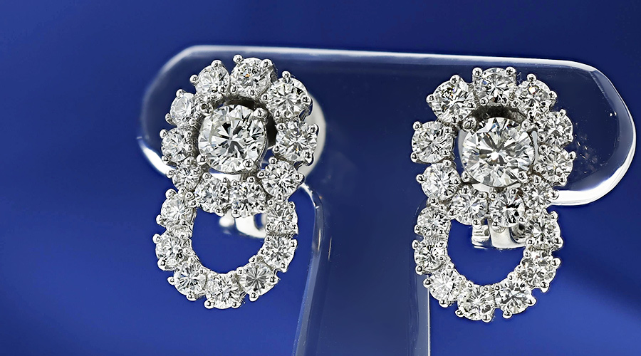 ダイヤモンド ピアス 1.556ct(Total) H SI2 GOOD K18WG/K14WG