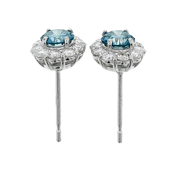 ブルーダイヤモンド ピアス 0.6ct(Total) VS1～2 FANCY DEEP