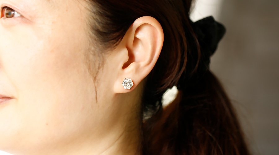 ダイヤモンド ピアス 片耳用 一粒 2.5ct I2 I GOOD プラチナ 中央宝石
