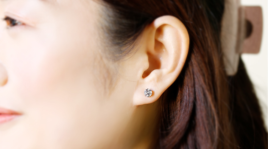 ダイヤモンド ピアス 一粒 片耳用 0.9ct K VS1 VERY GOOD プラチナ