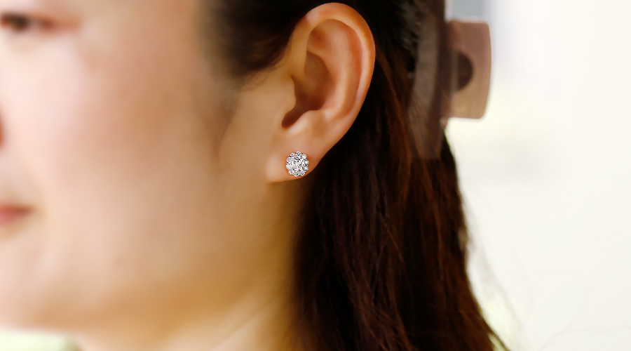 ダイヤモンド ピアス 0.8ct(Total) D VVS1～VVS2 3EX H&C プラチナ