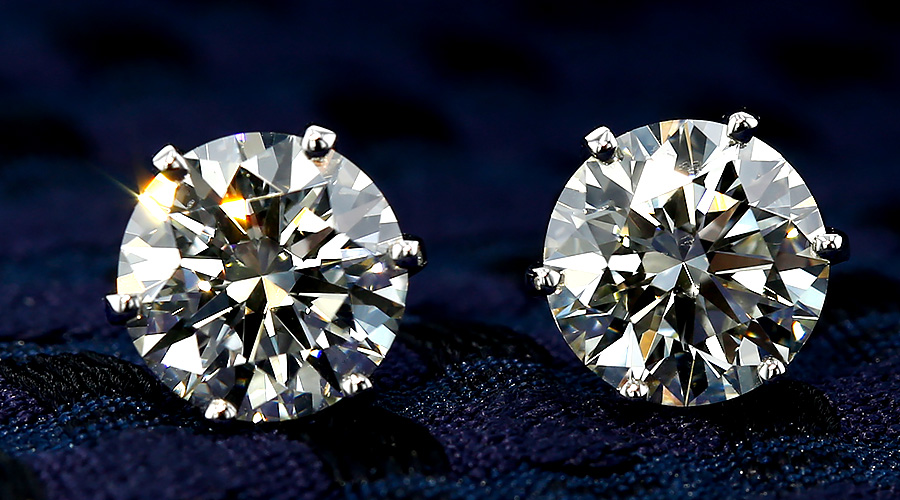 ダイヤモンド ピアス 一粒 2ct(Total) K VS2 3EX H&C プラチナ 中央