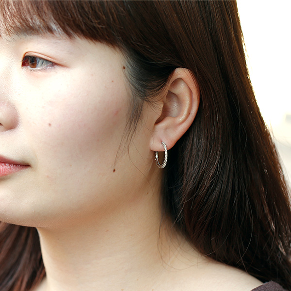 ダイヤモンド フープピアス 1ct(Total) G～Hカラークラス VVS