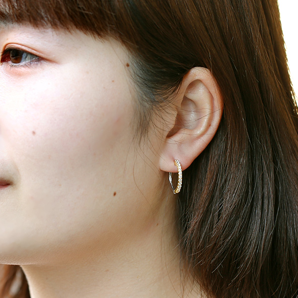ダイヤモンド フープピアス ハーフタイプ 0.5ct(Total) G~I VS~SI EX ダイヤモンド フープピアス ハーフタイプ 0.5ct(Total) G~I VS~SI EX
