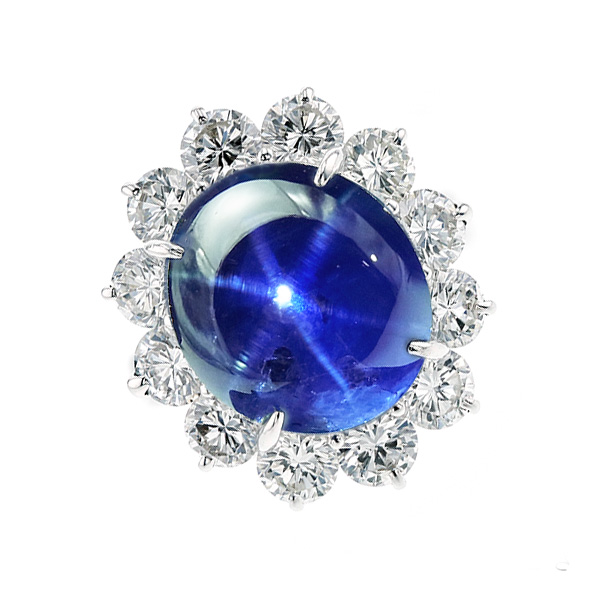 スターサファイア リング 25.71ct カボションカット プラチナ 中央宝石
