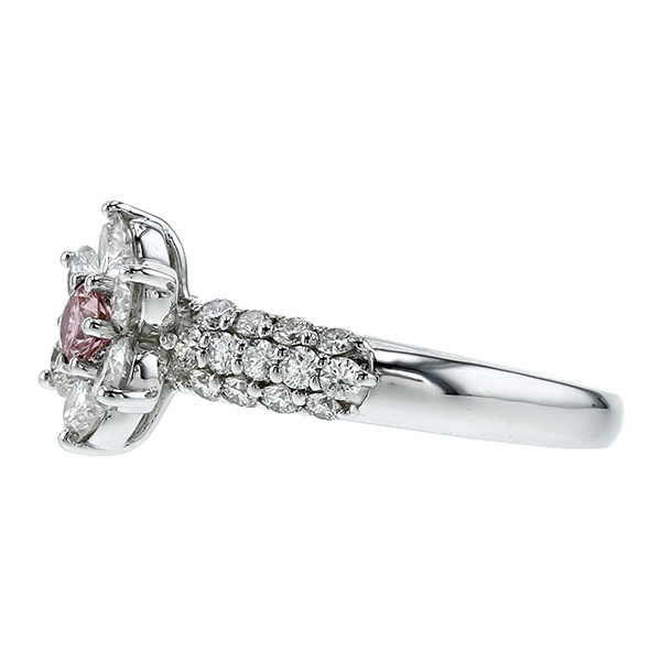 ピンクダイヤモンド リング 0.185ct FANCY PINK SI1 ラウンド