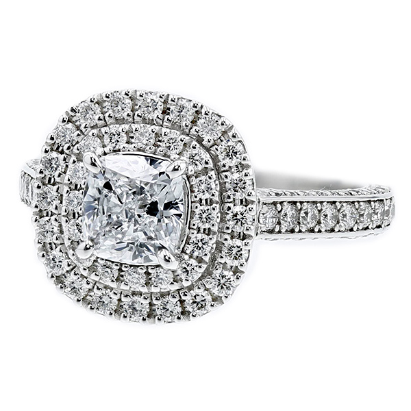 ダイヤモンド リング 1.076ct D FL クッションカット プラチナ