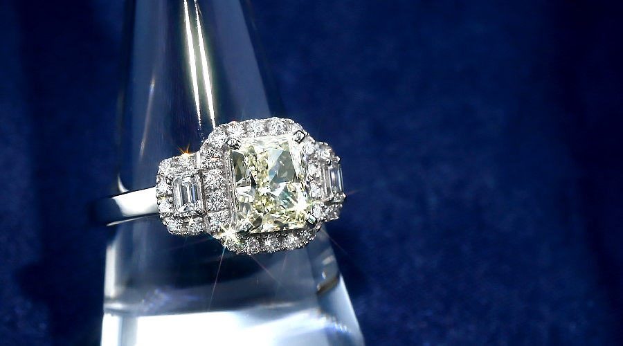 ダイヤモンド リング 2ct L VVS2 ラディアントカット プラチナ GIA