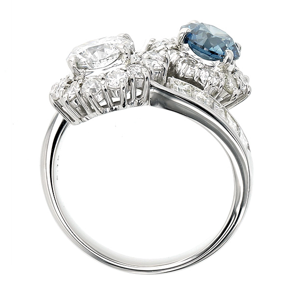 ブルーダイヤモンド リング 1.049ct SI2-FANCY DEEP GREEN BLUE