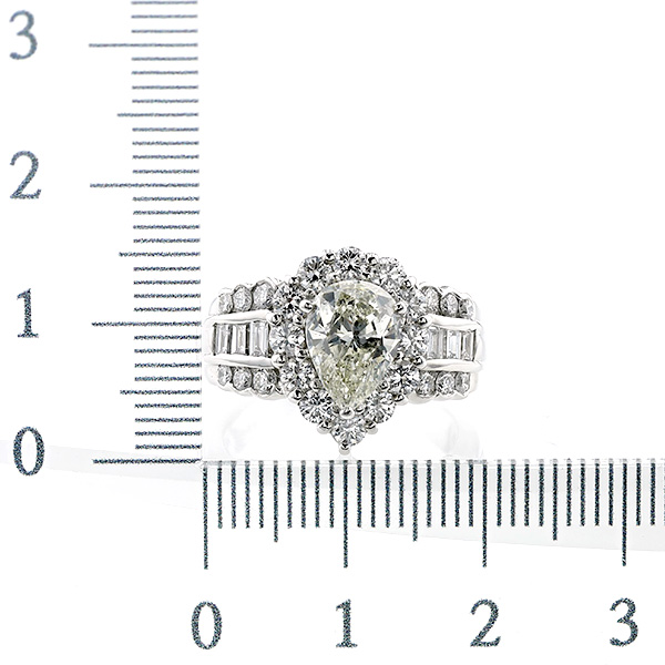 当店の記念日 ダイヤモンド SI2-M-ペアシェイプカット 1.514ct リング ダイヤモンド