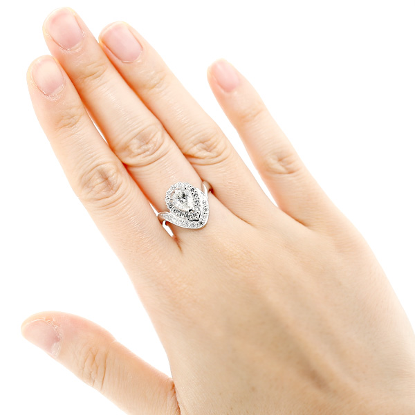 ダイヤモンド リング 1.012ct SI1-J-ペアシェイプカット