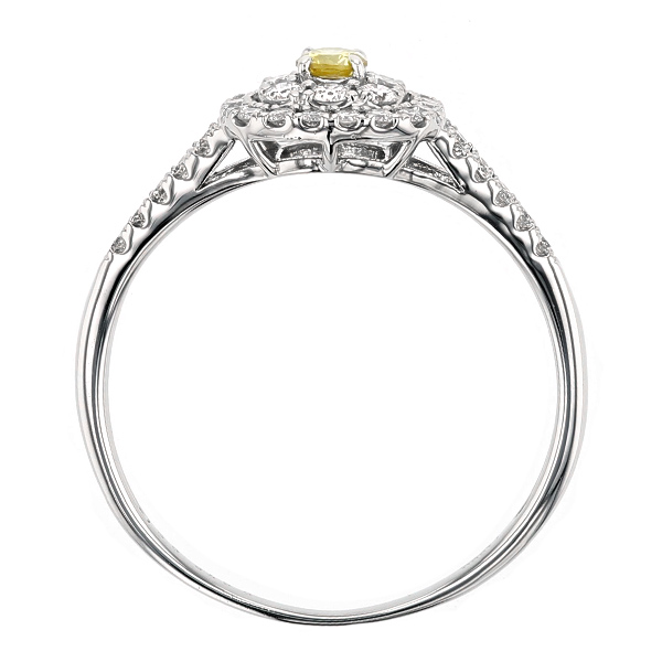 Pt900 天然イエローダイヤモンド 0.52ct リング(指輪) 【 GIA