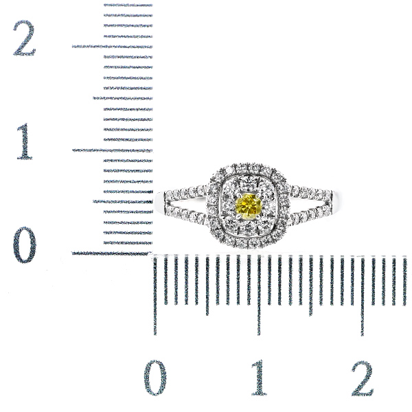 イエローダイヤモンド リング 0.075ct I1-FANCY VIVID YELLOW 脇