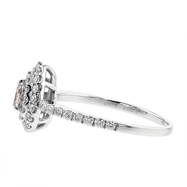 ピンクダイヤモンド リング 0.083ct SI2-FANCY LIGHT PINK 脇石