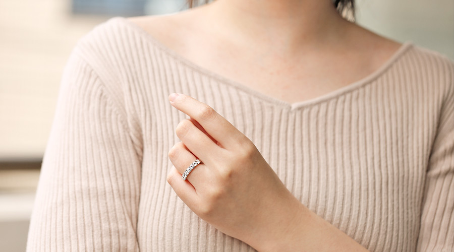 ダイヤモンド ハーフエタニティ リング 1.248ct(Total)/7石 D