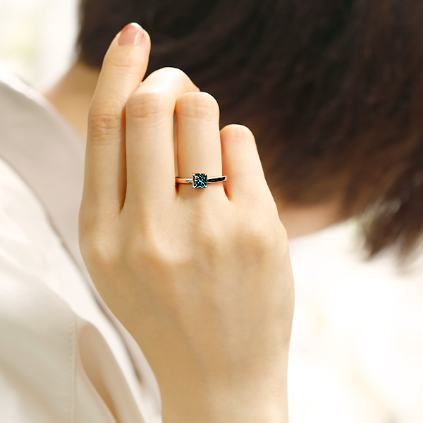 ブルー ダイヤモンド0.5ct プラチナ リング ブルーダイヤモンド リング 0.5ct 0.6ct FANCY DEEP GREEN BLUE
