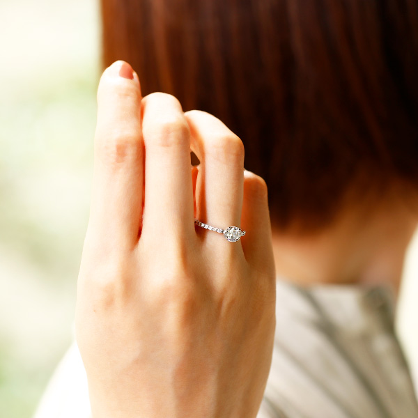 オーバルカット Cz ダイヤモンド リング # 16,5 ダイヤモンド リング 0.1～0.5ct D～G VVS2～SI2 フランダース