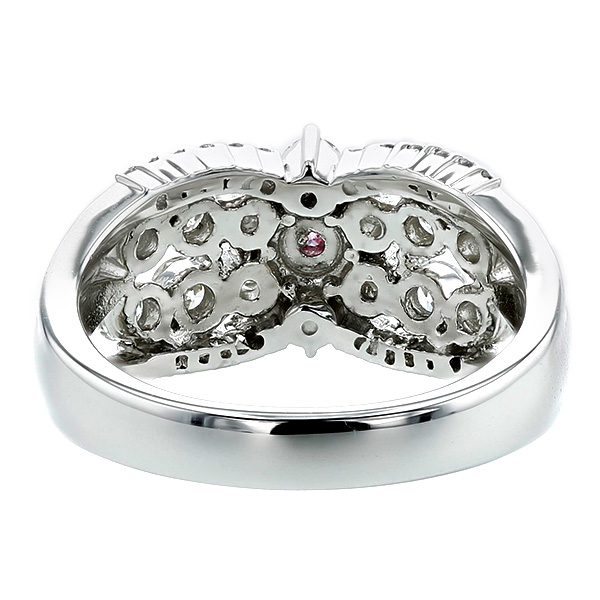 ピンクダイヤモンド リング 0.071ct FANCY INTENSE PURPLISH PINK VS2